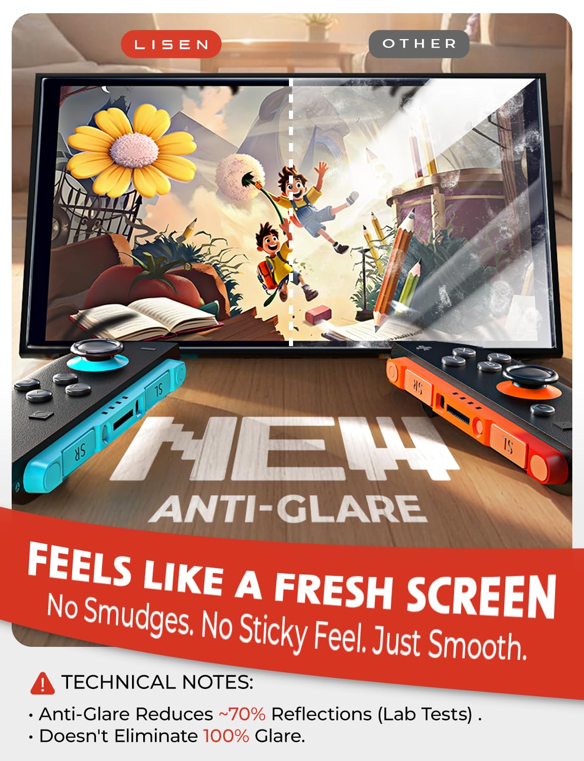 Protector de pantalla LISEN para Nintendo Switch 2 (actualización 2025) (antirreflejos y kit de alineación automática), vidrio templado, accesorios, Switch2, cobertura total, HD Clear, paquete de 2