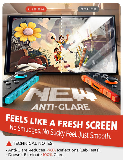 LISEN 2-Pack Screen Protector for Nintendo Switch 2 [2025 Upgrade] (ANTI-GLARE & Auto Alignment Kit) Tempered Glass, Accessories, Switch2 [Longest Durable] Full Coverage switch 2 HD Clear, 2 Pack