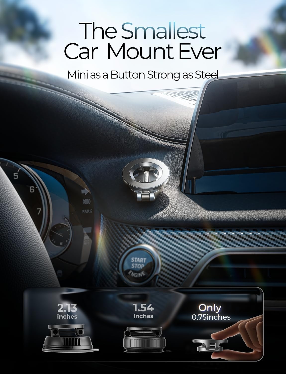 LISEN for MagSafe Car Mount for iPhone 17 PRO MAX, Extra Smal Ultra Magnetic Phone Holder for Car Dashboard, Car Phone Holder, Phone Holders for Your Car, Fit for iPhone17 Pro/Air/Max 16 15 14 13