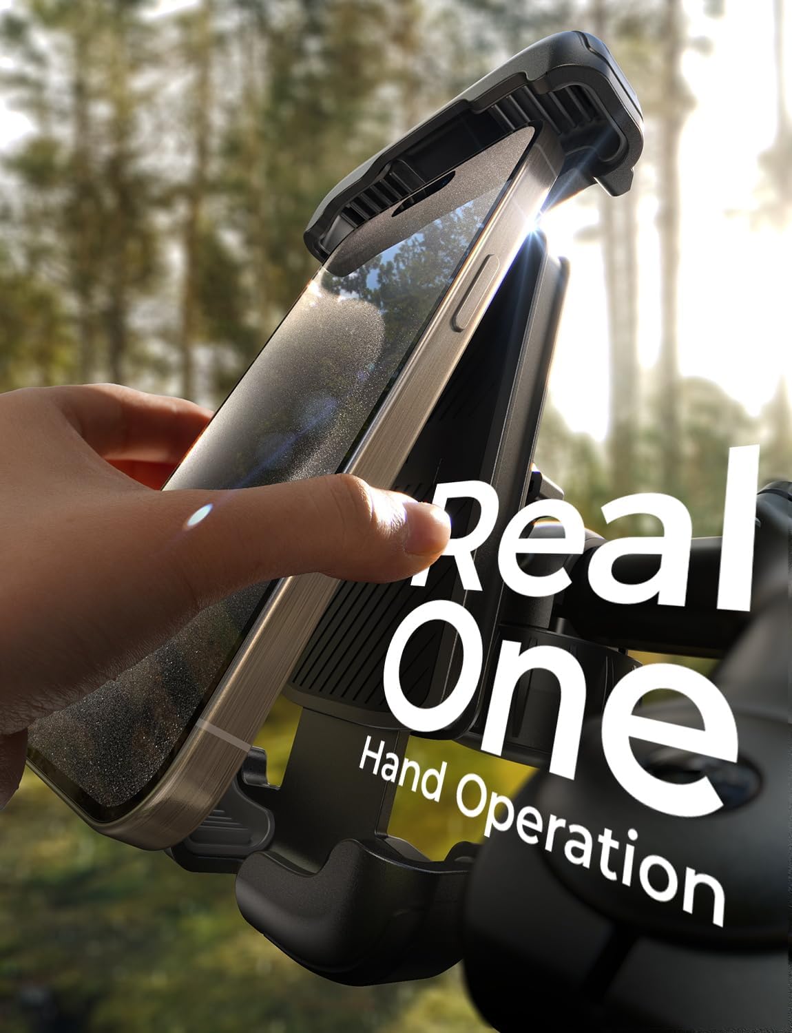 LISEN Bike Phone Holder, [Super Easy Install] Ultra Stable Motorcycle Phone Mount, Bicycle Handlebar Holder Mount for Adults Kids, Bike Bicycle Ebike Gear Accessories, for iPhone Samsung Google Pixel