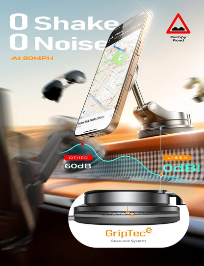 LISEN for iPhone 17 Pro Max Car Mount Vacuum MagSafe Car Mount, 360 Adjustable Suction Cup Magnetic Phone Holder, Garmin GPS for Windshield/Mirror/Kitchen/Gym for iPhone 17 16 15 14 Pro Max