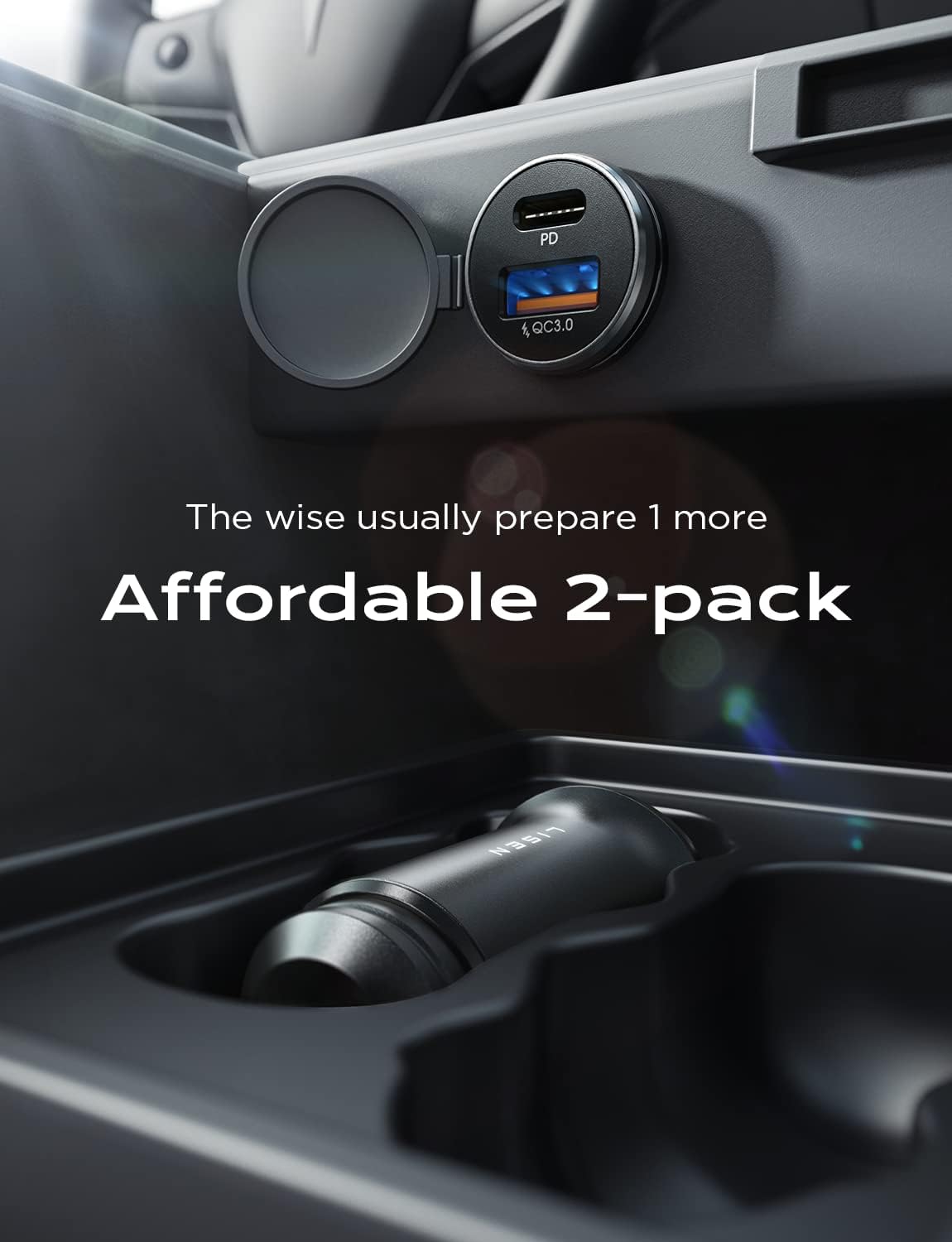 LISEN 54W Car Phone Charger USB C, Cigarette Lighter Adapter, Car Accessories for iPhone, USB C Car Charger Adapter USBC Type C 12v, for iPhone 17 Pro Max 16 15 14 13 12, Samsung Google iPad Andorid