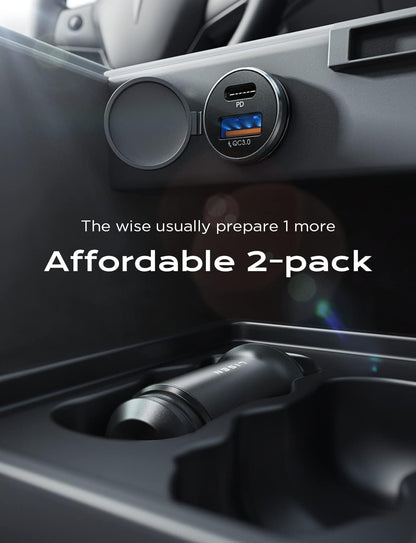 LISEN 54W Car Phone Charger USB C, Cigarette Lighter Adapter, Car Accessories for iPhone, USB C Car Charger Adapter USBC Type C 12v, for iPhone 17 Pro Max 16 15 14 13 12, Samsung Google iPad Andorid