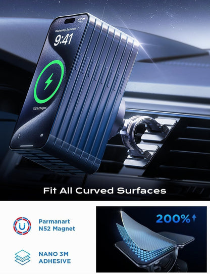 LISEN for 15W MagSafe Car Mount Charger,Magnetic Wireless Car Charger for iPhone 17 Pro Max Accessories,Magnetic Phone Holder for iPhone 17 Air Pro Max Plus 16 15 14 13 12,Samsung S25/24 with MagSafe