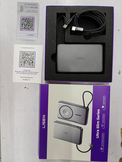 LISEN 0.5'' Ultra Slim MagSafe Power Bank for iPhone and Apple Watch,10000mAh MagSafe Battery Pack,Alloy Magnetic Portable Charger for iPhone 17 Air Pro Max Plus 16/15,Apple Watch S11 /S10/S9/SE