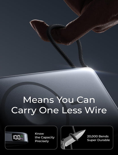 LISEN 0.5'' Ultra Slim MagSafe Power Bank for iPhone and Apple Watch,10000mAh MagSafe Battery Pack,Alloy Magnetic Portable Charger for iPhone 17 Air Pro Max Plus 16/15,Apple Watch S11 /S10/S9/SE