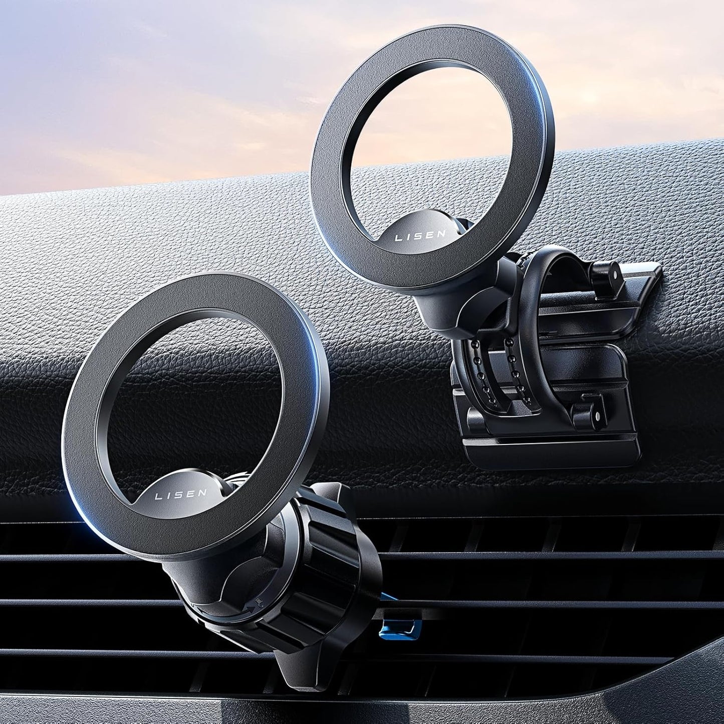 LISEN for MagSafe Car Mount Magnetic Car Phone Holder [95% Increase Magnetism] for iPhone 17 Your Car Accessories for Men Truck 360 Vent Phone Mount for Garmin GPS Fit iPhone 17 Pro Max Air 16 15