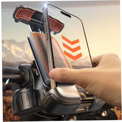 LISEN Motorcycle Phone Mount [2025 Upgrade] Bike Phone Mount- Motorcycle Handlebar Cell Phone Clamp, Scooter Phone Clip for iPhone 16 Pro Max/Plus, 15 Pro Max, S9 S10 and 4.7" to 6.8" Smartphones