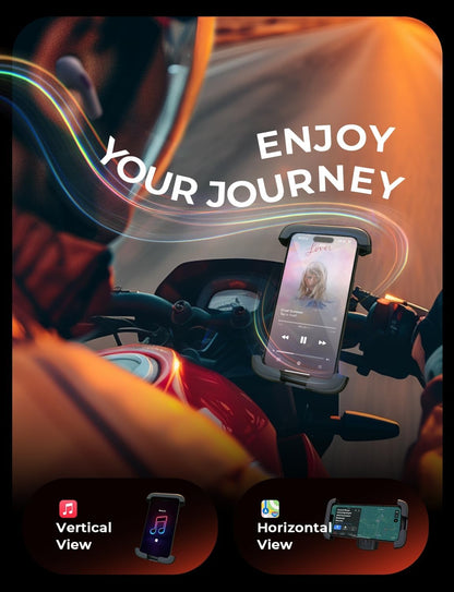 LISEN Motorcycle Phone Mount [2025 Upgrade] Bike Phone Mount- Motorcycle Handlebar Cell Phone Clamp, Scooter Phone Clip for iPhone 16 Pro Max/Plus, 15 Pro Max, S9 S10 and 4.7" to 6.8" Smartphones